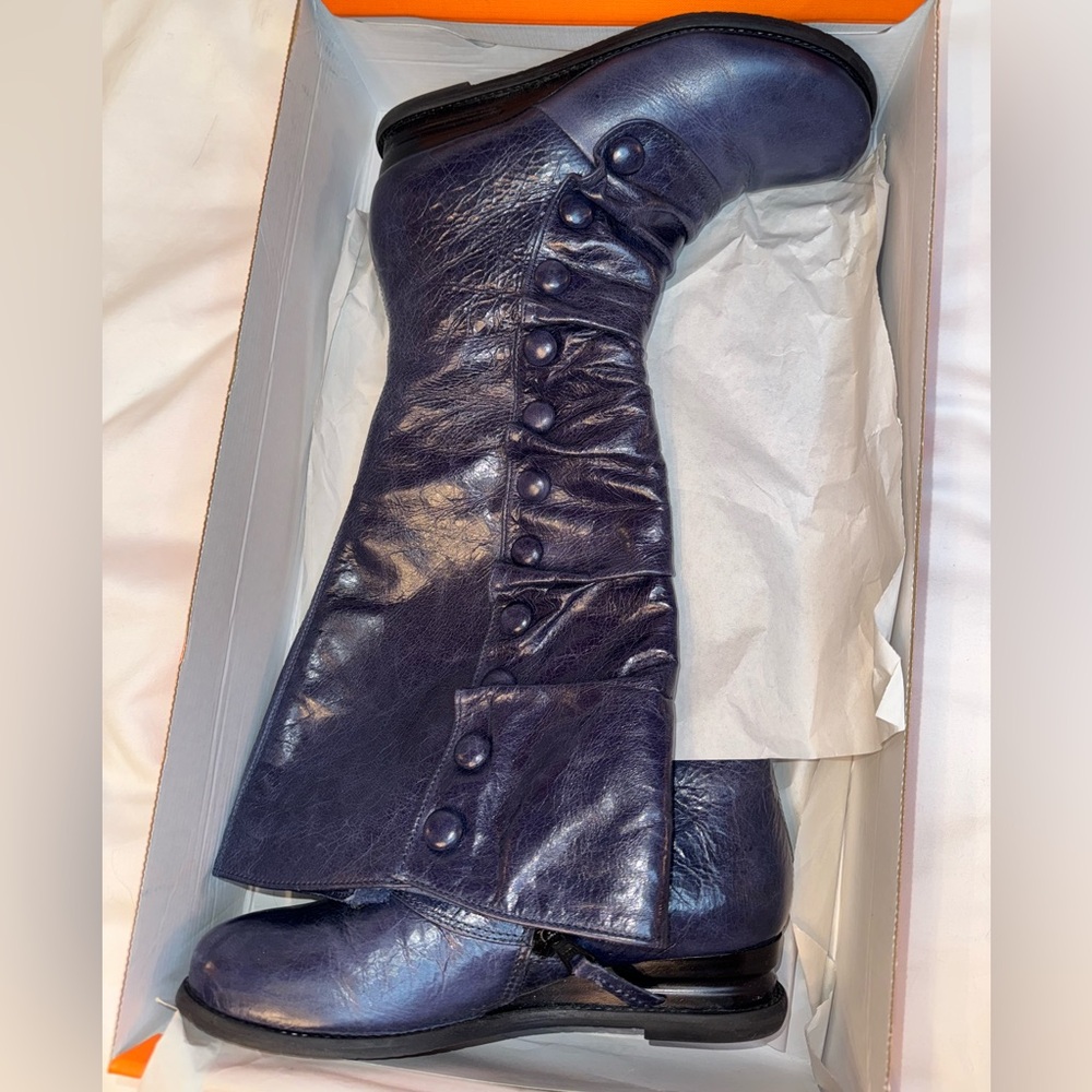 Miz Mooz Bobbie Midnight Blue Wide Calf Boot • size 8.5 US